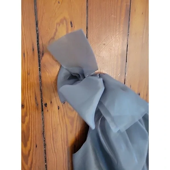 White by Vera Wang Womens 16  Gray Chiffon One Shoulder Party Dress  Rosette - Picture 6 of 13